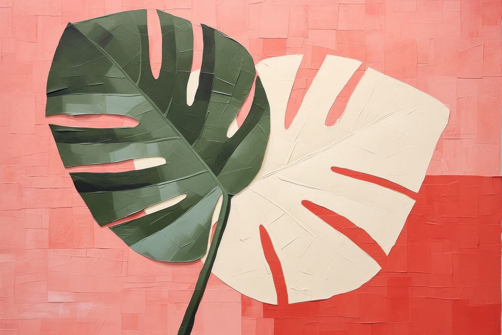 Monstera leaf plant art transportation. 