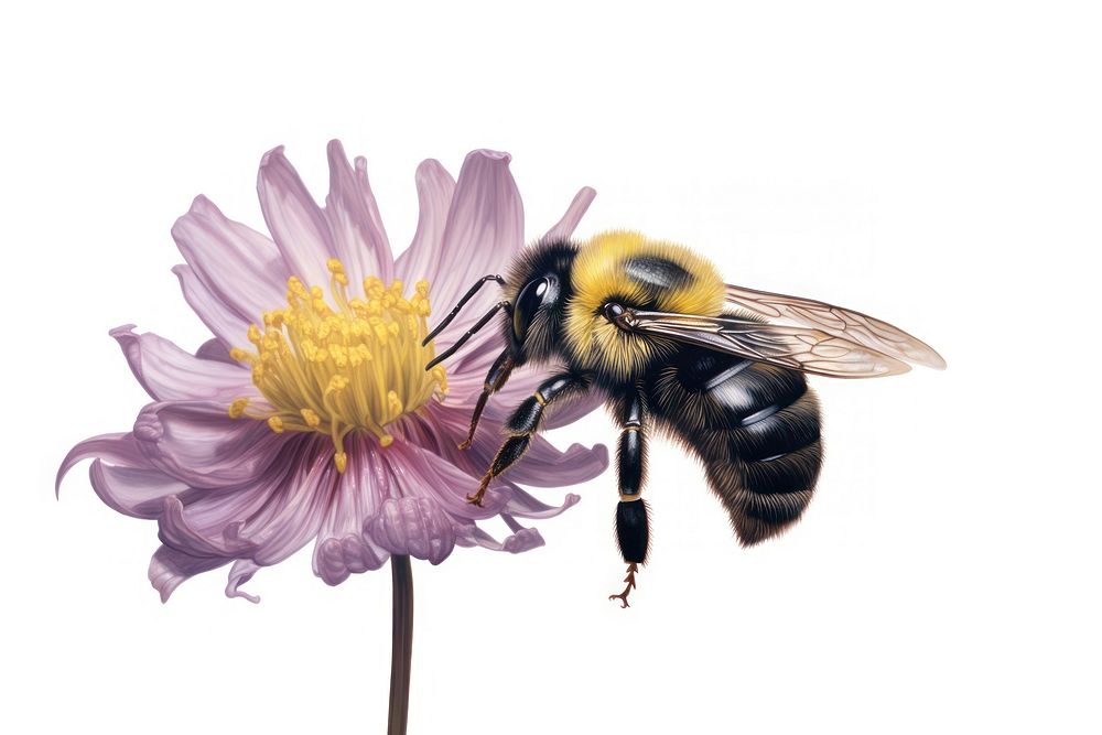 Flower bee animal insect. AI generated Image by rawpixel.