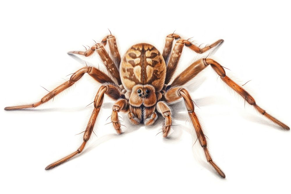 Brown widow spider tarantula arachnid animal. AI generated Image by rawpixel.
