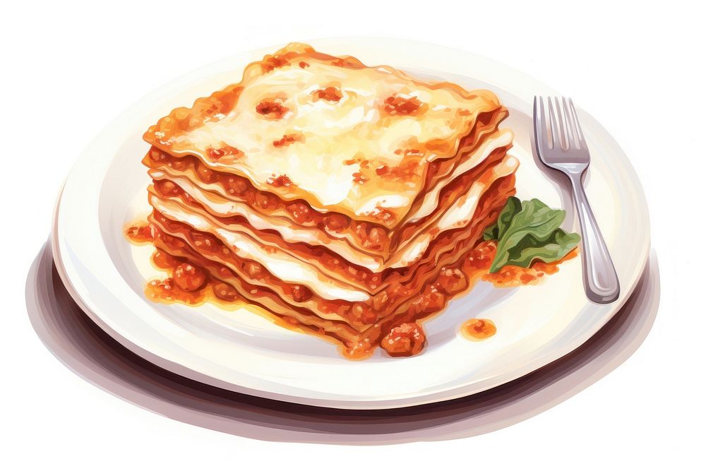 Plate food lasagna meal. AI generated Image by rawpixel.