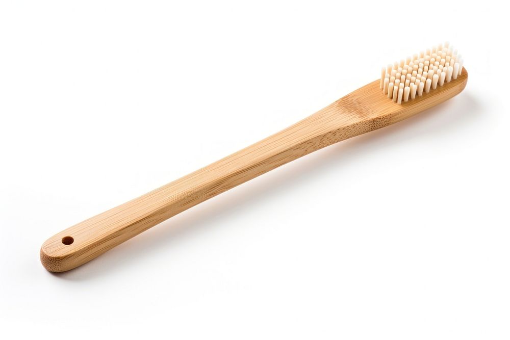 Wooden toothbrush tool white background simplicity. AI generated Image by rawpixel.