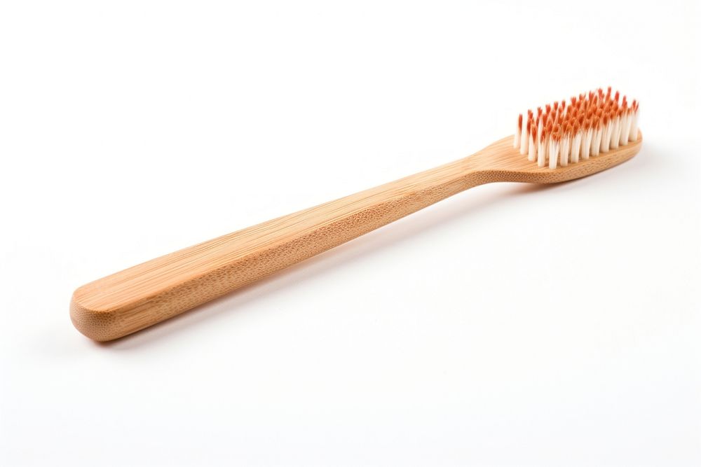 Wooden toothbrush tool white background simplicity. AI generated Image by rawpixel.