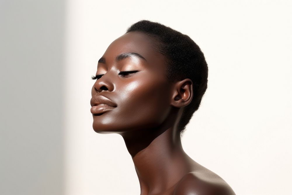 Black woman adult skin perfection.