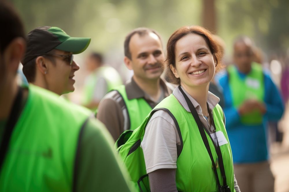 Environmentalist portrait people green. 