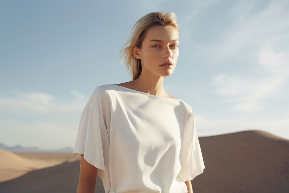 Desert adult white woman. AI generated Image by rawpixel.