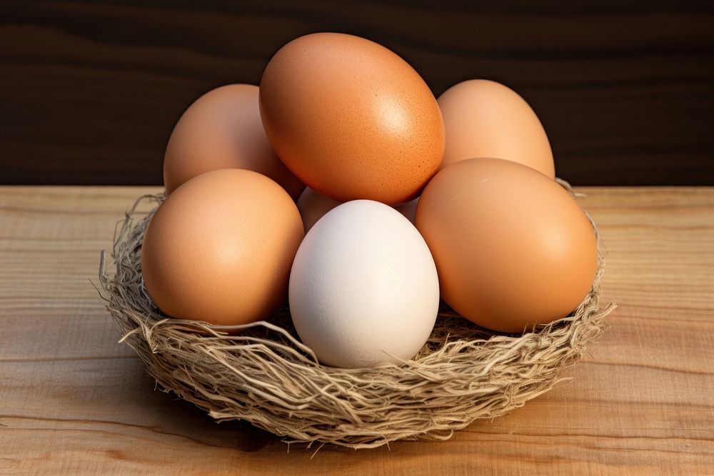 Eggs brown food simplicity. AI generated Image by rawpixel.