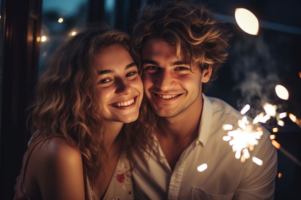 Young couple laughing portrait romantic. AI generated Image by rawpixel.
