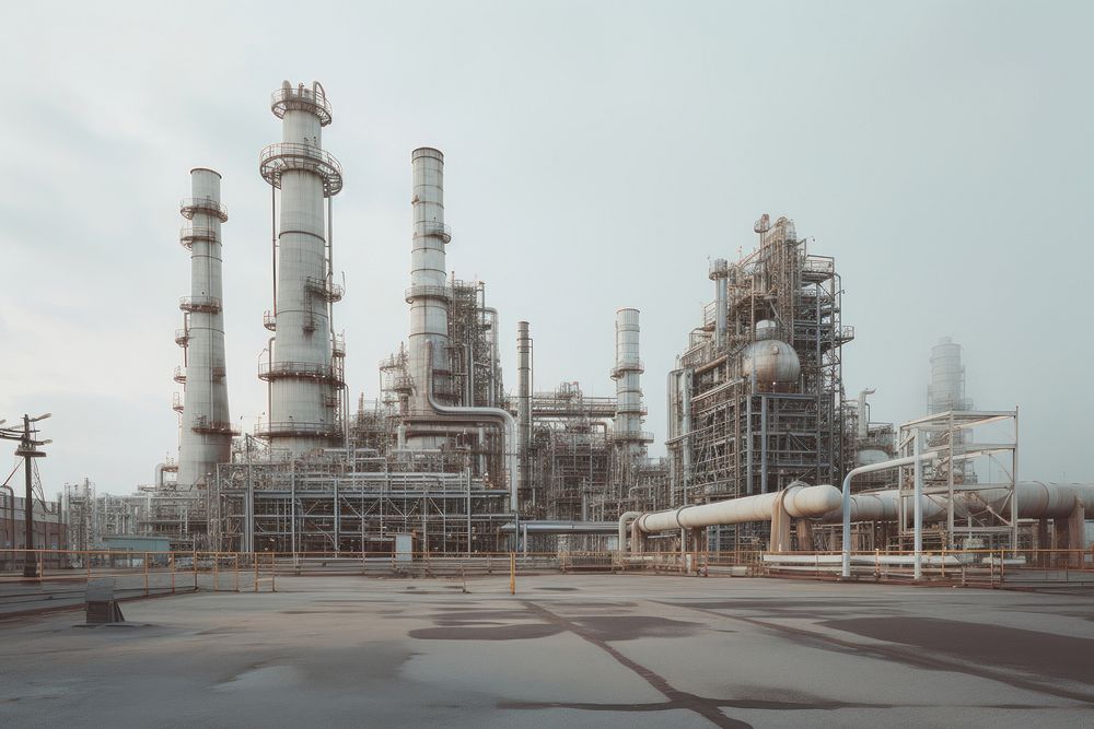 Chemical plant architecture building refinery. AI generated Image by rawpixel.