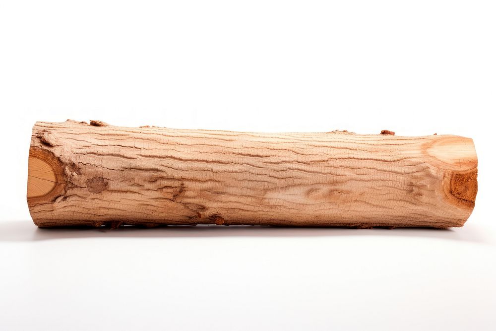 Log wood tree white background. AI generated Image by rawpixel.