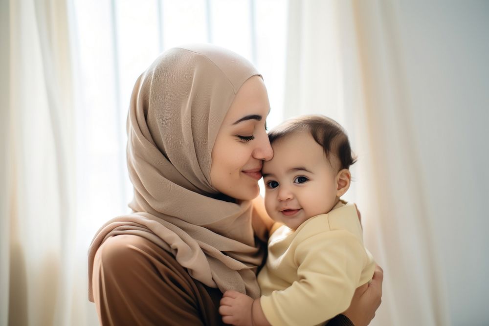 Cheerful toddler kissing family. AI generated Image by rawpixel.