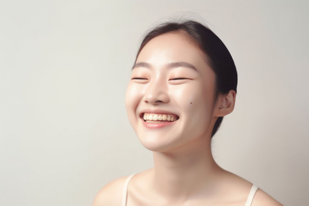 Asian woman smile laughing adult. AI generated Image by rawpixel.