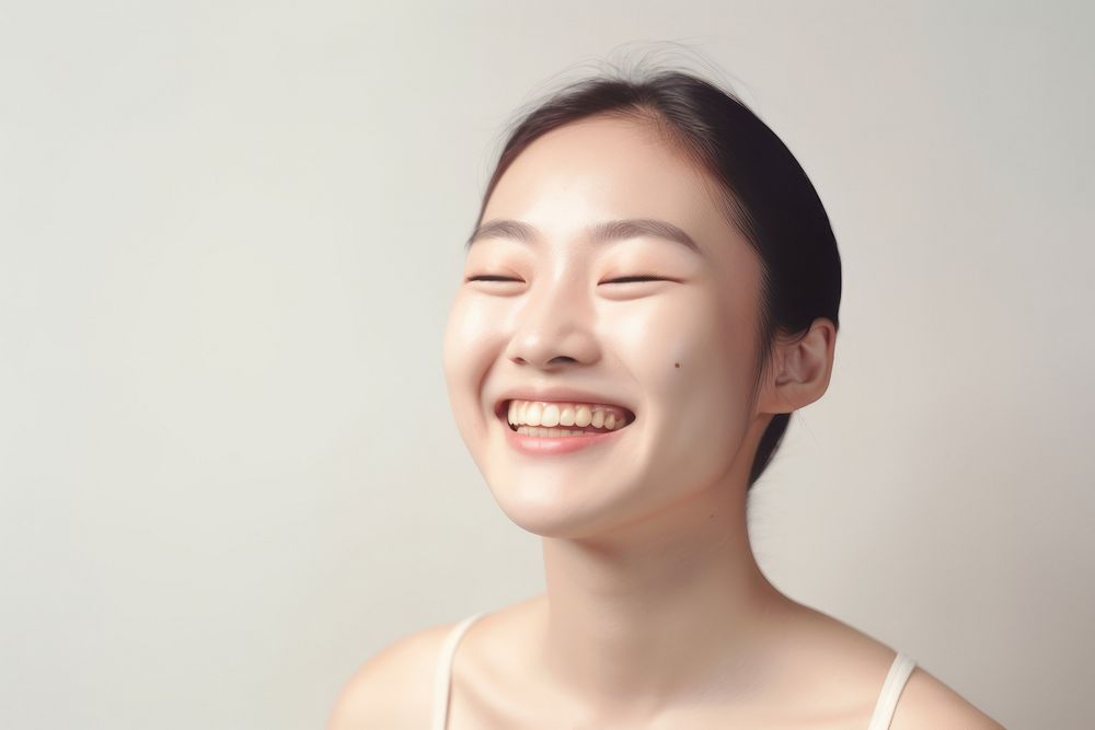 Asian woman smile laughing adult.
