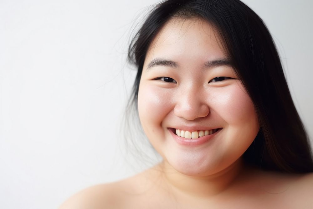 Chubby asian woman smile laughing adult. AI generated Image by rawpixel.