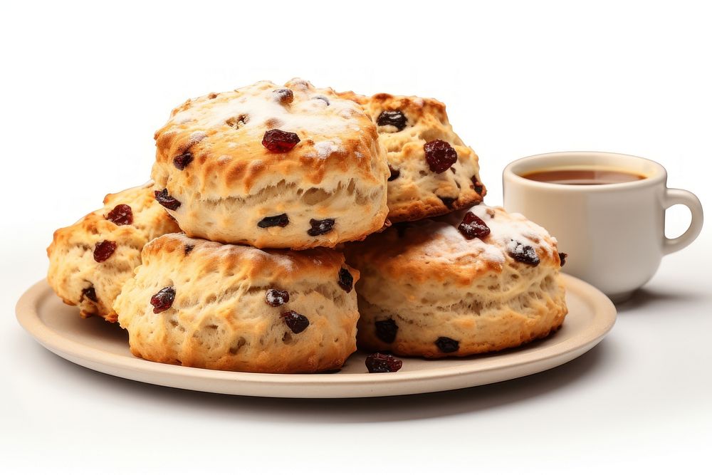 Scones scone bread plate. AI generated Image by rawpixel.