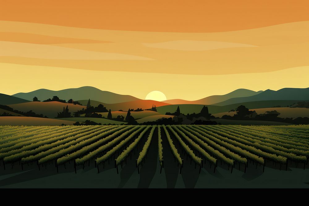 Vineyard agriculture landscape outdoors. AI generated Image by rawpixel.