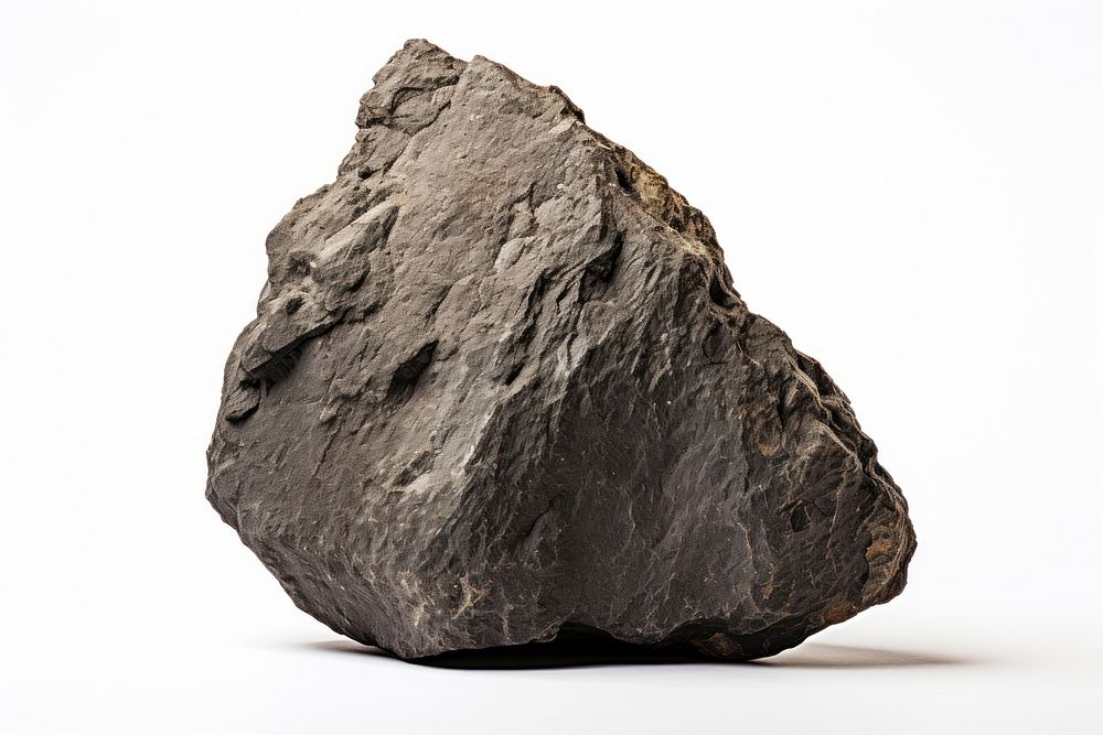 Rock mineral white background anthracite. AI generated Image by rawpixel.