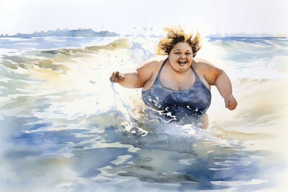 Sea swimming portrait outdoors. AI generated Image by rawpixel.
