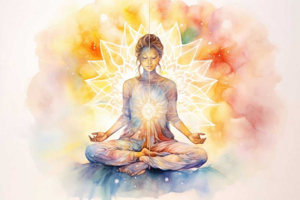 Spirituality yoga art representation. AI generated Image by rawpixel.