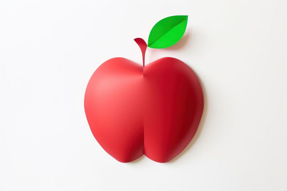 Red apple leaf symbol fruit. AI generated Image by rawpixel.
