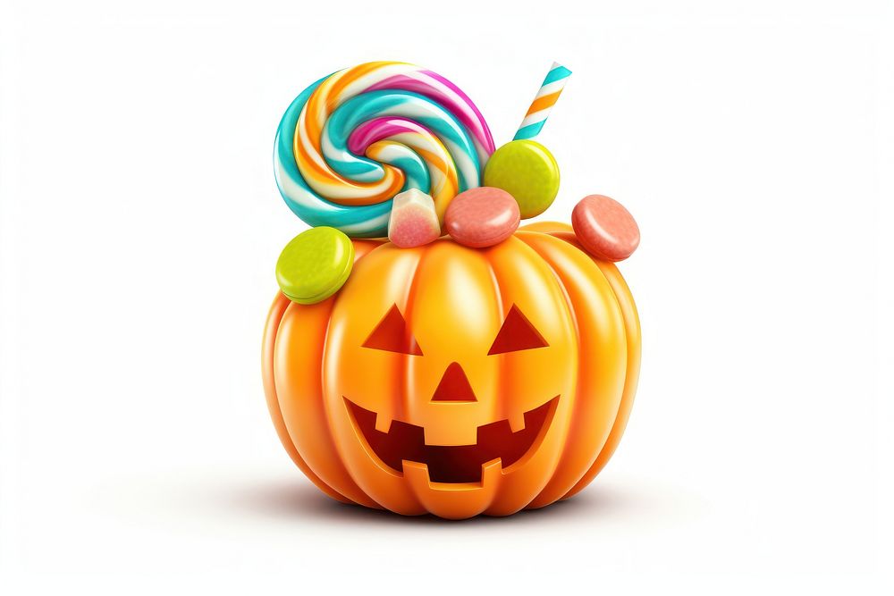 Halloween 3D candy cute dessert food anthropomorphic. AI generated Image by rawpixel.