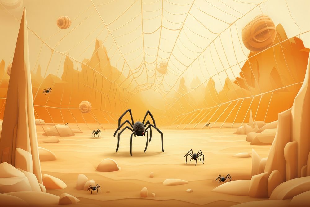 Spider arachnid animal invertebrate. AI generated Image by rawpixel.