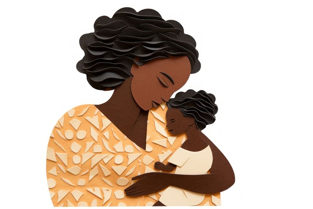 Mother holding baby cartoon cute white background. AI generated Image by rawpixel.