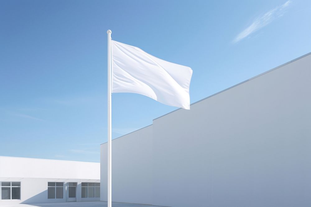 Flag building white architecture.