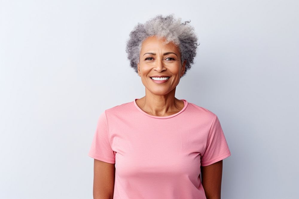 Senior african american woman portrait smiling adult. 