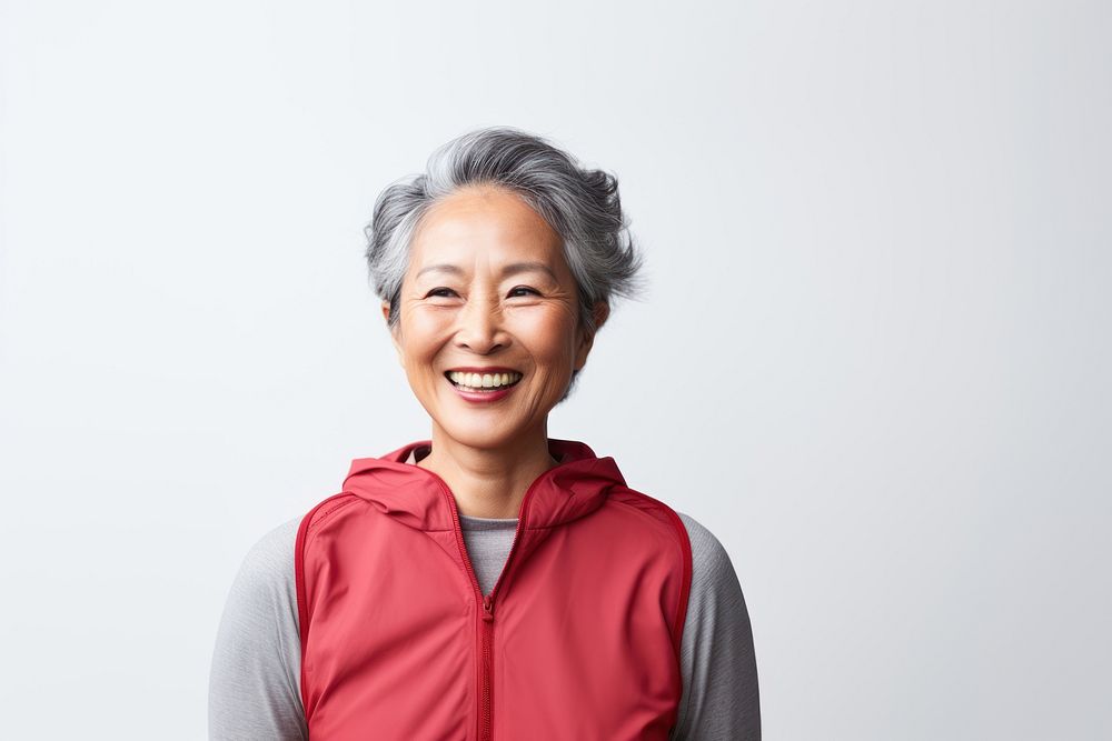 Senior Thai woman laughing smiling adult. AI generated Image by rawpixel.