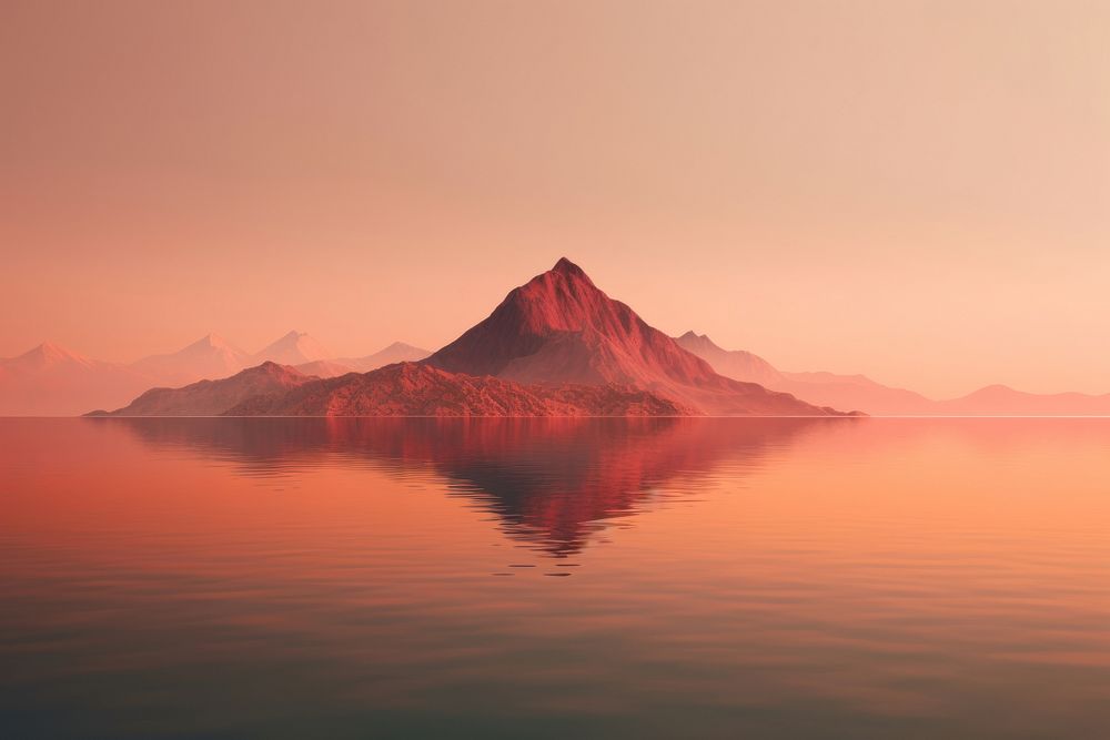 Lake mountain landscape outdoors. 