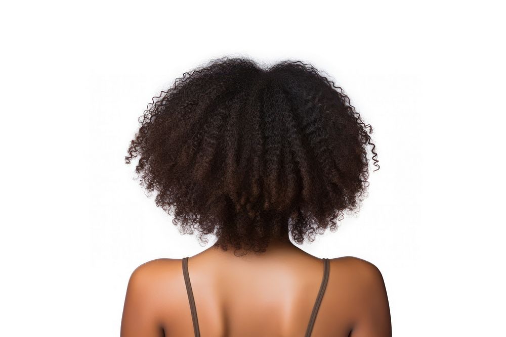 Afro woman hair back adult white background. AI generated Image by rawpixel.