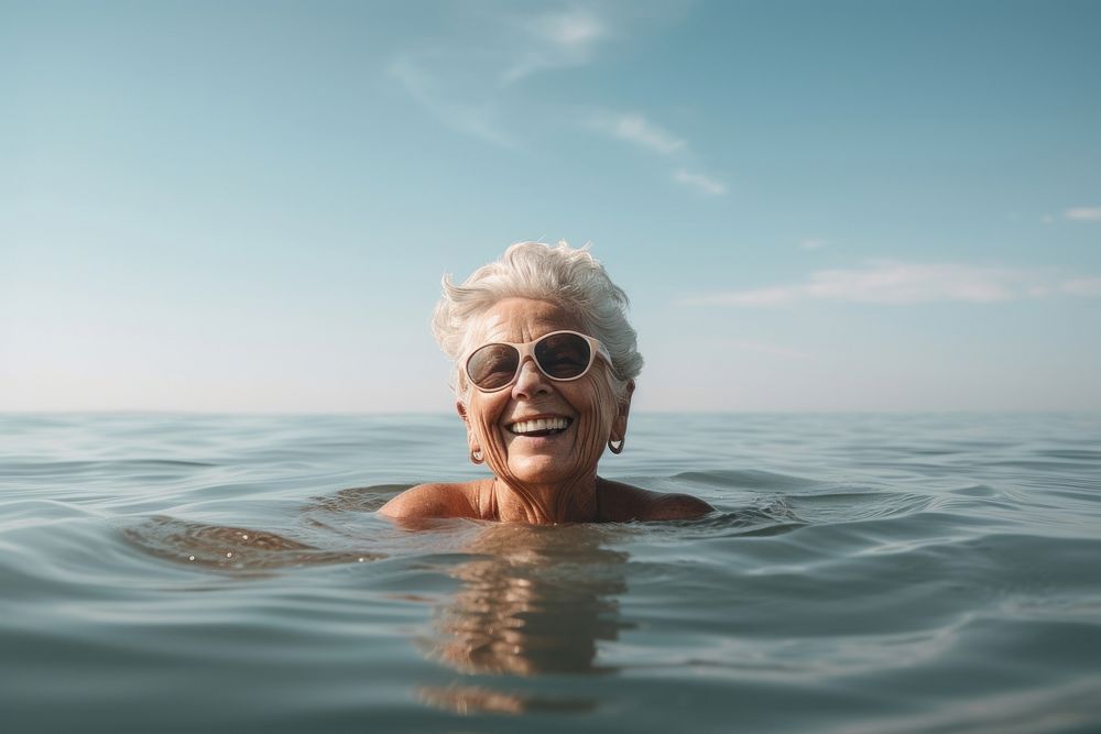 Lake swimming bathing glasses. 