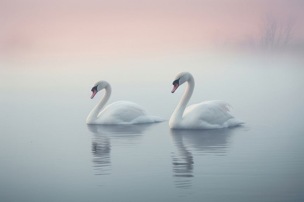 Lake swan animal bird. AI generated Image by rawpixel.