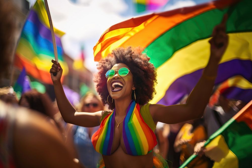Pride parade togetherness celebration performance. AI generated Image by rawpixel.