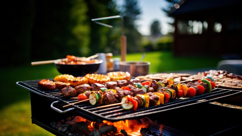 Bbq grilling cooking food. AI generated Image by rawpixel.
