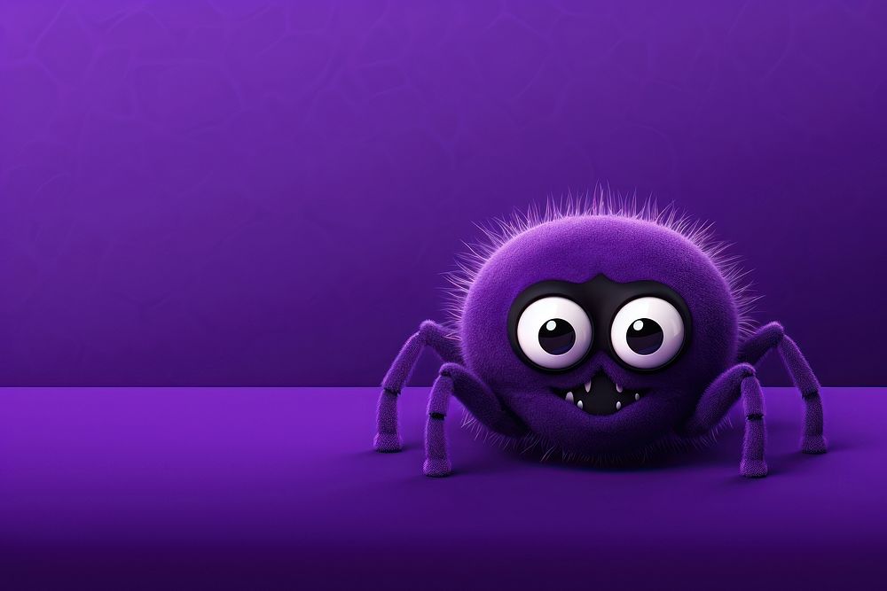 Spider purple spooky animal. AI generated Image by rawpixel.