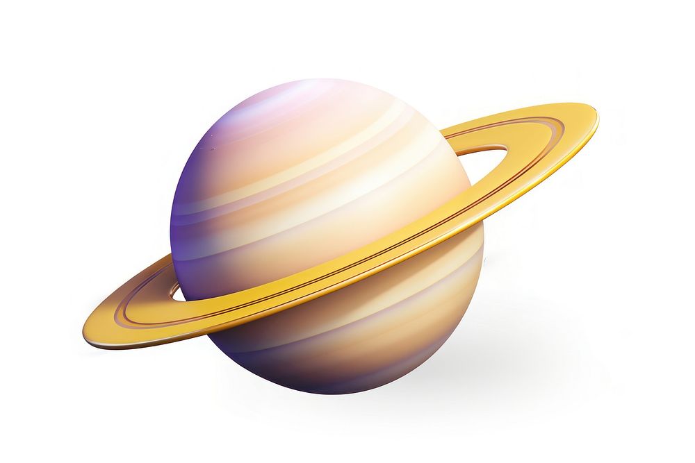 Saturn planet space white background. 