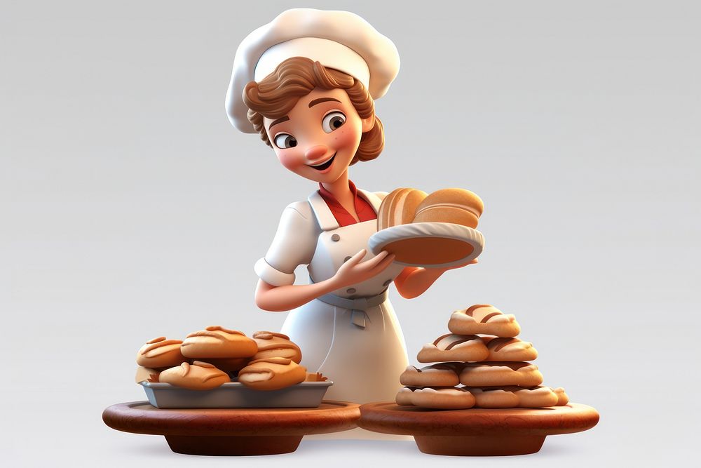 Baking woman food confectionery gingerbread. AI generated Image by rawpixel.