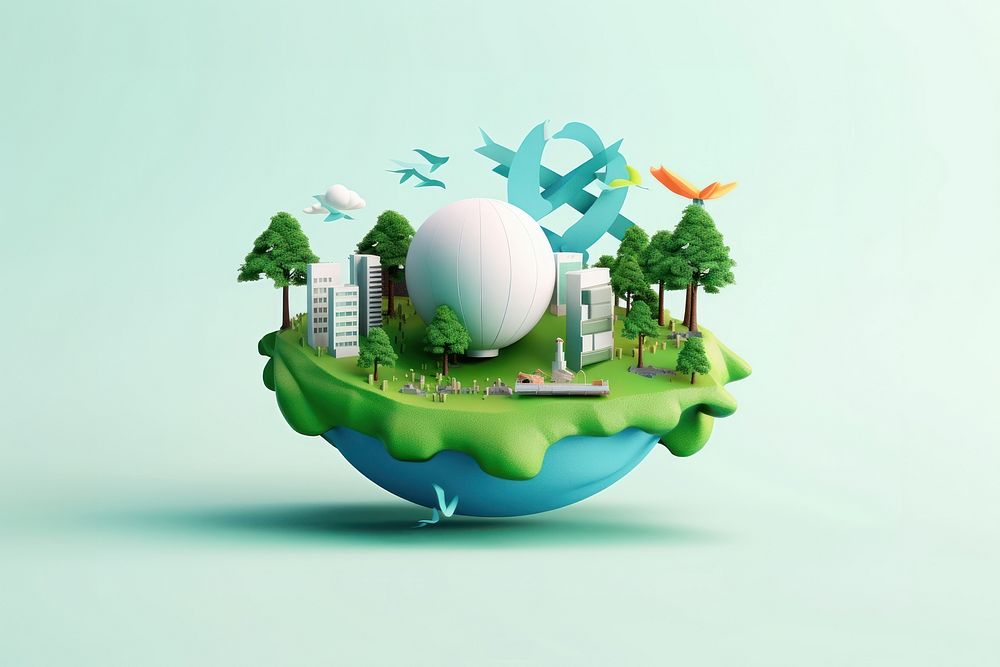 World environment outdoors sphere green. AI generated Image by rawpixel.