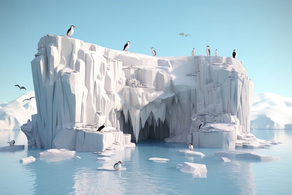 Iceberg mountain outdoors glacier. 