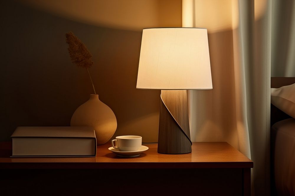 Table lamp lampshade illuminated technology. 