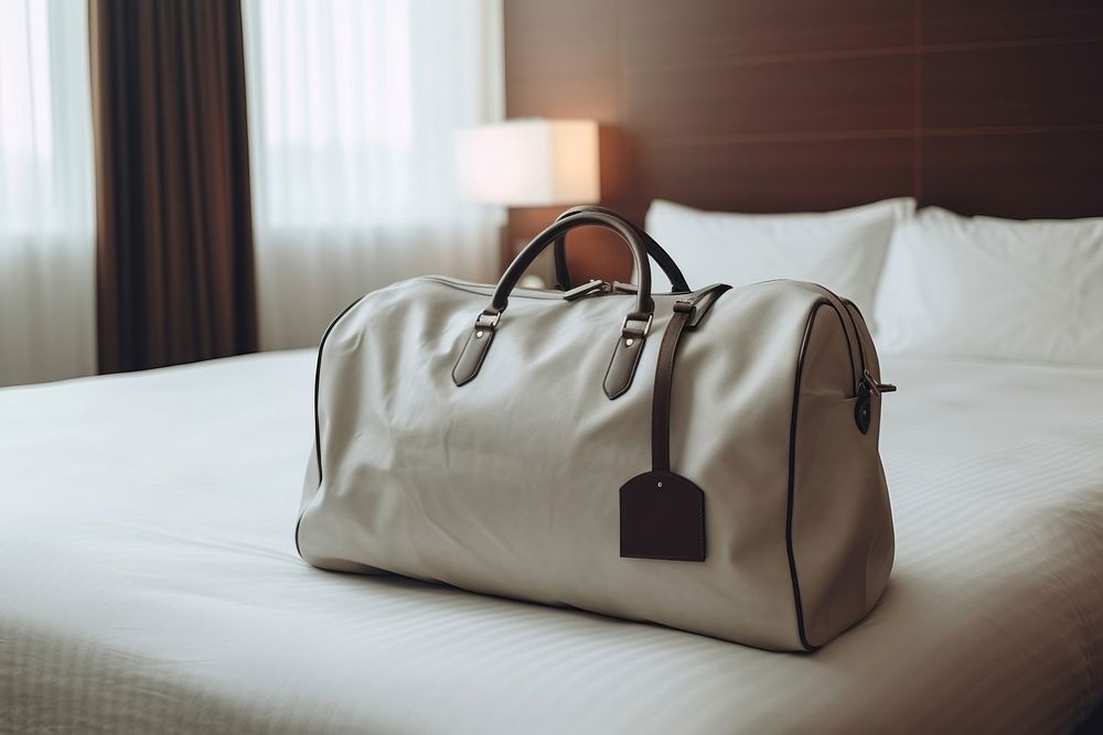 White bag furniture handbag luggage. AI generated Image by rawpixel.