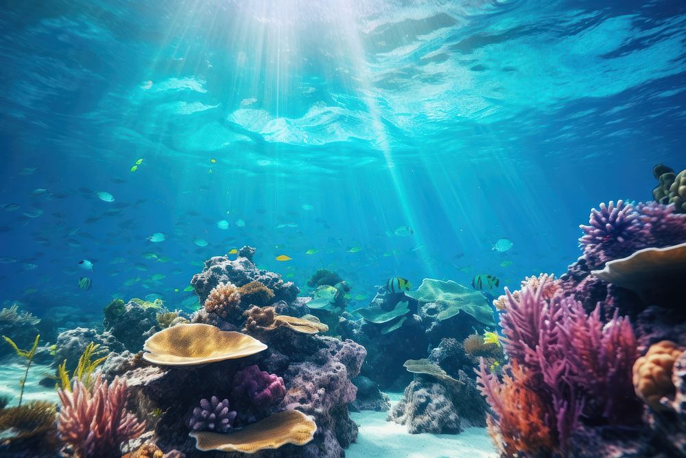 Underwater underwater ocean sunlight. 