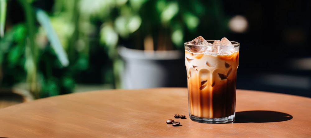 Vietnamese iced coffee beverage drink glass. 