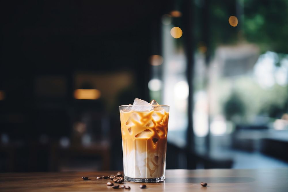 Vietnamese iced coffee drink glass cafe. 