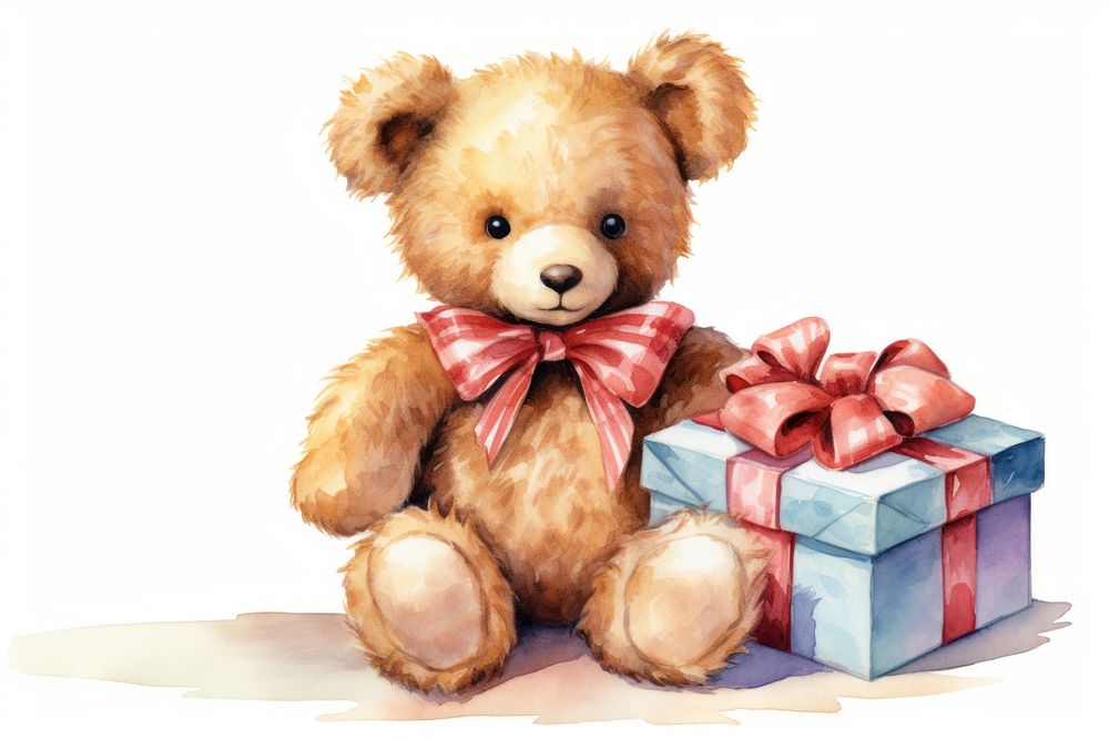 A gift teddy bear paper toy representation. AI generated Image by rawpixel.