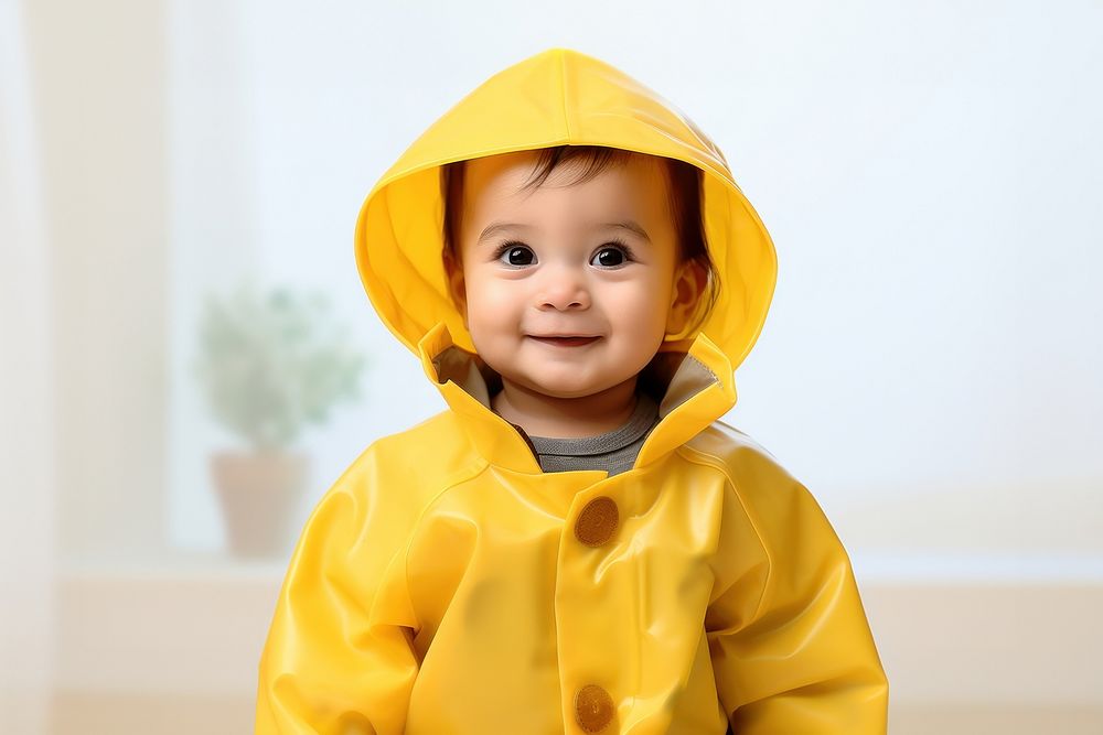 Rain gear sweatshirt raincoat yellow. 