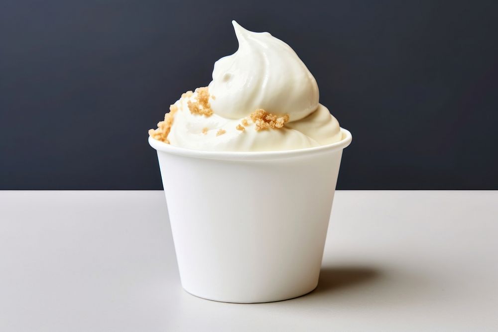 Soft ice cream cup dessert white. AI generated Image by rawpixel.