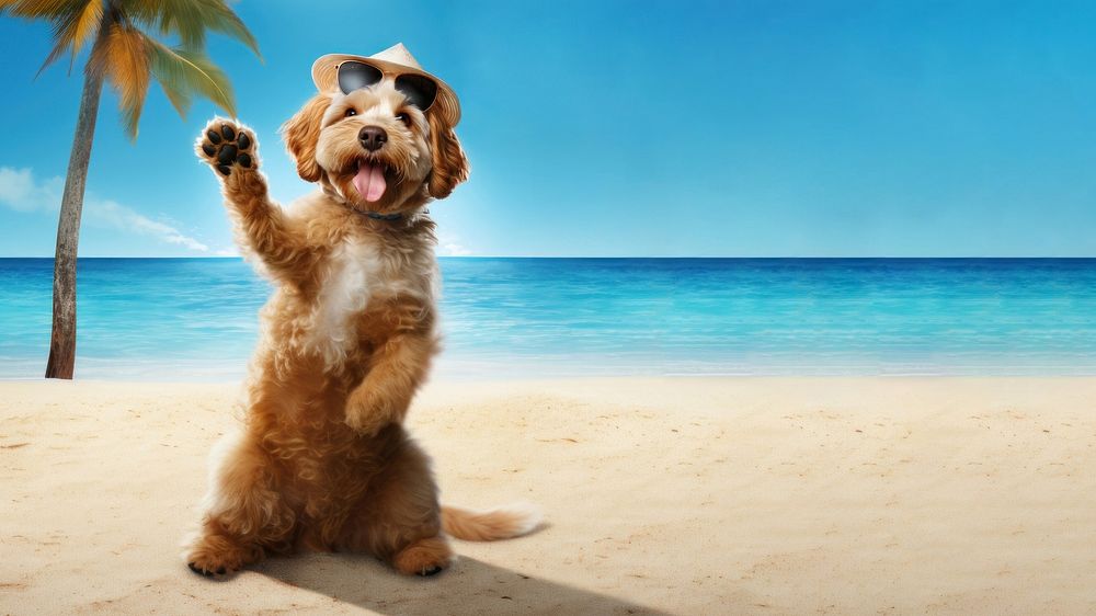 A Dog Waving Images outdoors mammal animal. AI generated Image by rawpixel.