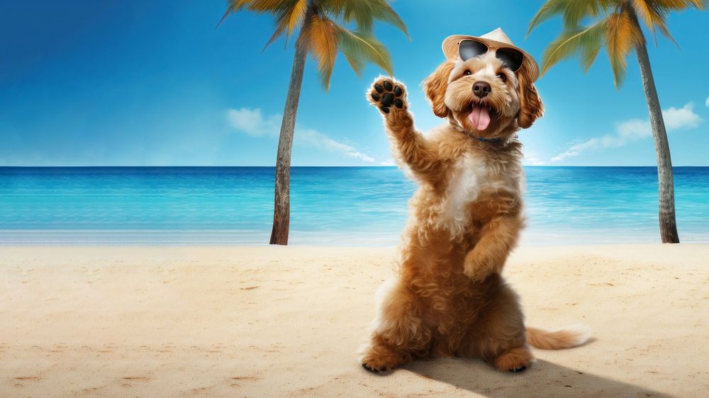 A Dog Waving Images outdoors vacation summer. 